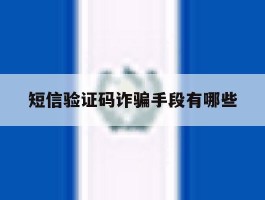 短信验证码诈骗手段有哪些