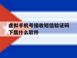 虚拟手机号接收短信验证码下载什么软件