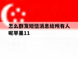 关于怎么群发短信消息给所有人呢苹果11的信息