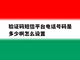 验证码短信平台电话号码是多少啊怎么设置