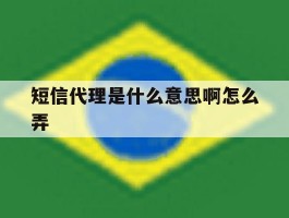 短信代理是什么意思啊怎么弄