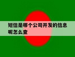 短信是哪个公司开发的信息呢怎么查