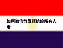 如何微信群发短信给所有人看