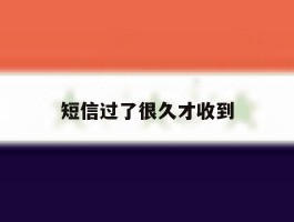 短信过了很久才收到