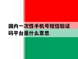 国内一次性手机号短信验证码平台是什么意思