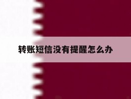转账短信没有提醒怎么办