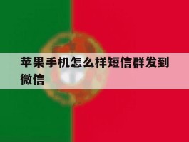 苹果手机怎么样短信群发到微信