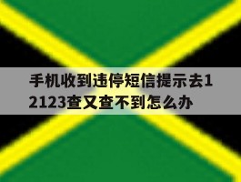 关于手机收到违停短信提示去12123查又查不到怎么办的信息