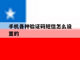 手机各种验证码短信怎么设置的