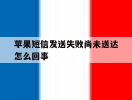 苹果短信发送失败尚未送达怎么回事