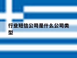 行业短信公司是什么公司类型