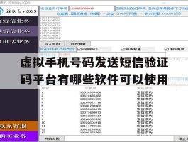 包含虚拟手机号码发送短信验证码平台有哪些软件可以使用的词条
