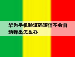 华为手机验证码短信不会自动弹出怎么办