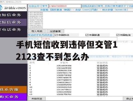 手机短信收到违停但交管12123查不到怎么办的简单介绍