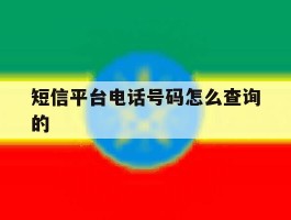 短信平台电话号码怎么查询的