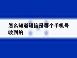 怎么知道短信是哪个手机号收到的