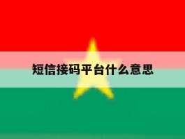 短信接码平台什么意思