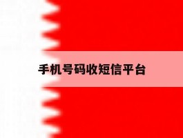 手机号码收短信平台