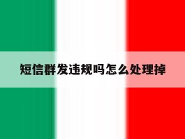 短信群发违规吗怎么处理掉