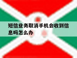 短信业务取消手机会收到信息吗怎么办