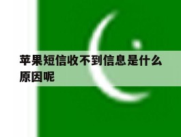 苹果短信收不到信息是什么原因呢