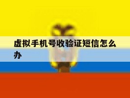 虚拟手机号收验证短信怎么办
