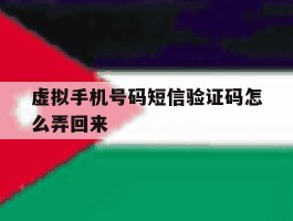 虚拟手机号码短信验证码怎么弄回来