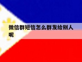 微信群短信怎么群发给别人呢