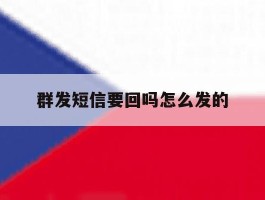 群发短信要回吗怎么发的