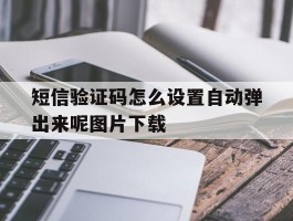 短信验证码怎么设置自动弹出来呢图片下载