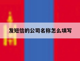 发短信的公司名称怎么填写