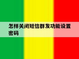 怎样关闭短信群发功能设置密码