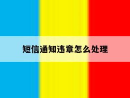 短信通知违章怎么处理
