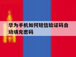 华为手机如何短信验证码自动填充密码