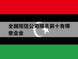 全国短信公司排名前十有哪些企业