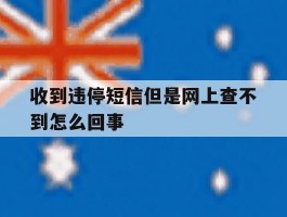 收到违停短信但是网上查不到怎么回事