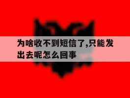 为啥收不到短信了,只能发出去呢怎么回事的简单介绍