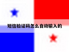 短信验证码怎么自动输入的