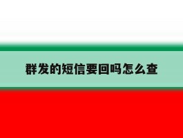 群发的短信要回吗怎么查