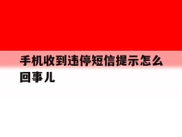 手机收到违停短信提示怎么回事儿