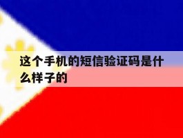 这个手机的短信验证码是什么样子的