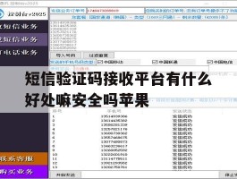 短信验证码接收平台有什么好处嘛安全吗苹果