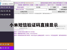 小米短信验证码直接显示