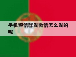 手机短信群发微信怎么发的呢
