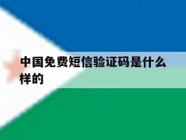 中国免费短信验证码是什么样的