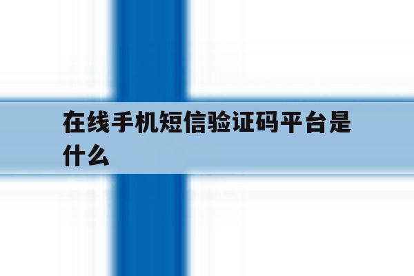 在线手机短信验证码平台是什么 在线手机短信验证码平台是什么