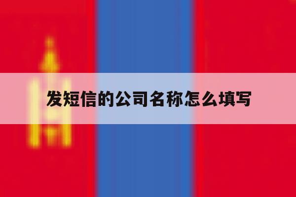 发短信的公司名称怎么填写 发短信的公司名称怎么填写