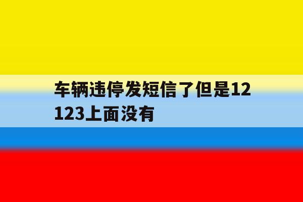 车辆违停发短信了但是12123上面没有 车辆违停发短信了但是12123上面没有