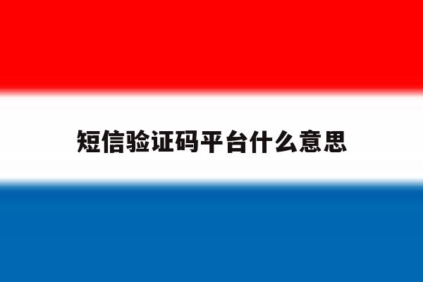 短信验证码平台什么意思 短信验证码平台什么意思