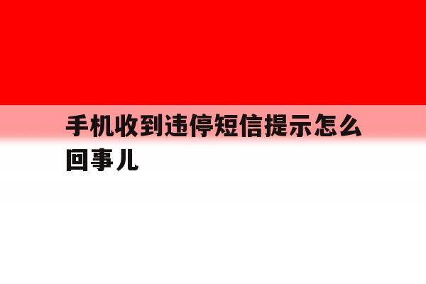 手机收到违停短信提示怎么回事儿 手机收到违停短信提示怎么回事儿